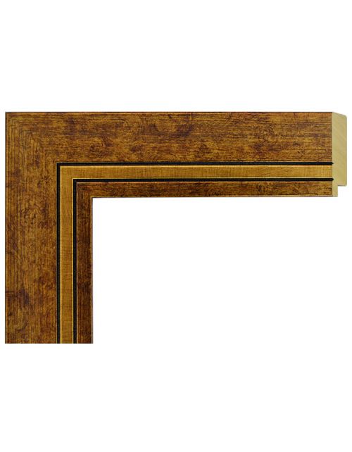 Marco a medida Madera Oro Viejo - Efecto Craquelado y Filo Dorado (6 x 1,5 cm)