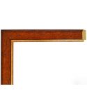Marco a medida de Madera Nogal - Filo Dorado Clásico (3,5 x 1,7 cm)