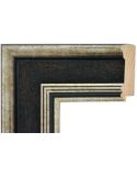 Marco a medida de Madera Gran Formato - Plata y Negro Texturizado (9,6 x 3 cm)