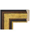 Marco a medida de Madera Gran Formato - Nogal y Oro Viejo (9,6 x 3 cm)