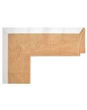 Moldura de madera natural y blanco para marco a medida de 7,1 cm