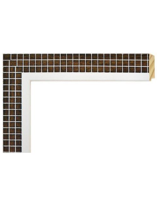 Marco a Medida Mosaico Madera y Blanco - Moldura 4x1,2 cm