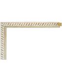 Marco a Medida Blanco y Dorado Estriado - Moldura 2x2 cm