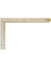 Marco a Medida Blanco y Dorado Estriado - Moldura 2x2 cm