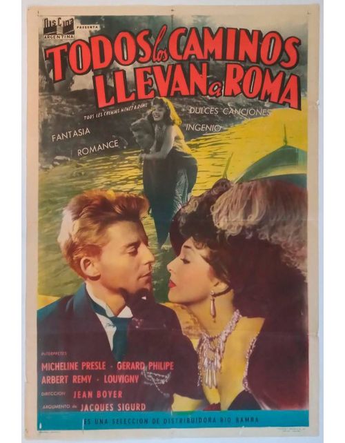 Cartel de Cine Original Todos los Caminos Llevan a Roma (1949) Cartel de Cine Original Todos los Caminos Llevan a Roma (1949)