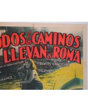 Cartel de Cine Original Todos los Caminos Llevan a Roma (1949)
