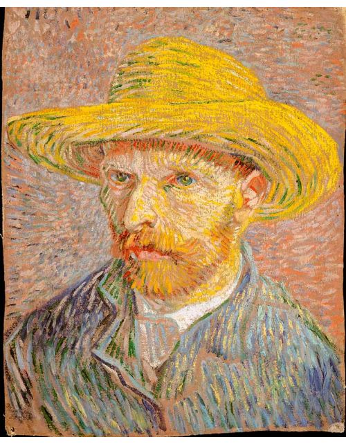 Lámina Artística de Alta Calidad Autorretrato con Sombrero de Paja (Vincent van Gogh)