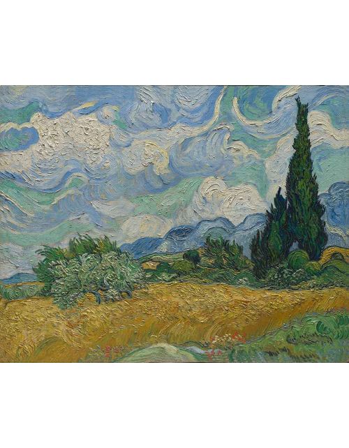 Lámina Artística de Alta Calidad Campo de Trigo con Cipreses (Vincent van Gogh)
