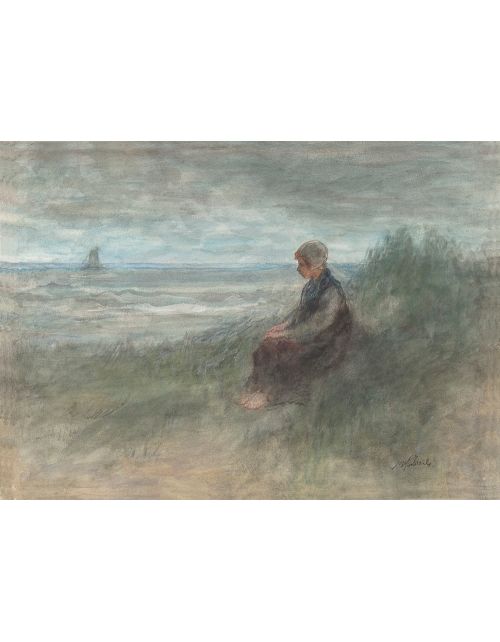 Lámina Artística Niña en las Dunas (Jozef Israëls)