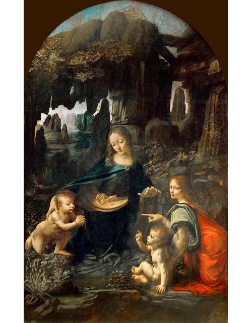 Lámina Artística de Alta Calidad La Virgen de las Rocas (Leonardo da Vinci)
