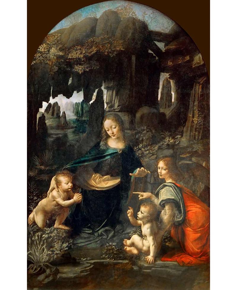 Lámina Artística de Alta Calidad La Virgen de las Rocas (Leonardo da Vinci)