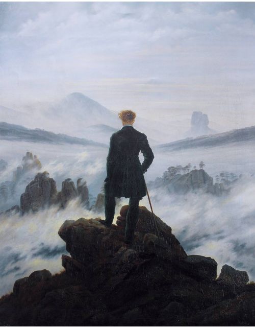 Lámina Artística de Alta Calidad Caminante sobre el Mar de Nubes (Caspar David Friedrich)