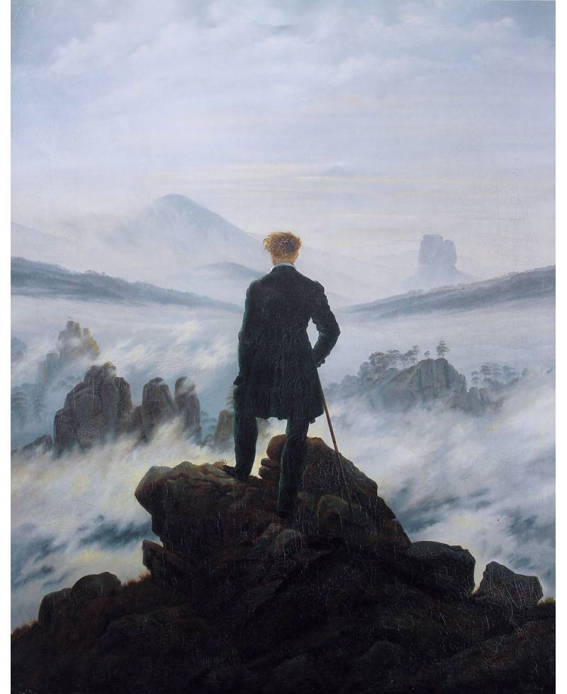 Lámina Artística de Alta Calidad Caminante sobre el Mar de Nubes (Caspar David Friedrich)