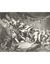 Lámina Artística de Alta Calidad El Castigo de los Ladrones - Infierno Canto 24 (Gustave Doré)