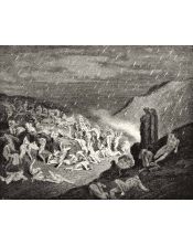 Lámina Artística de Alta Calidad La Lluvia de Fuego - Infierno Canto 14 (Gustave Doré)