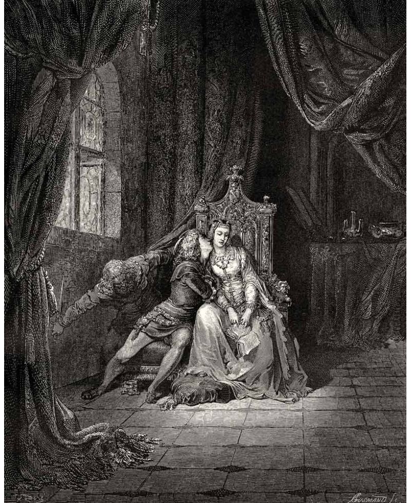 Lámina Artística de Alta Calidad Paolo y Francesca - Infierno Canto 05 (Gustave Doré)