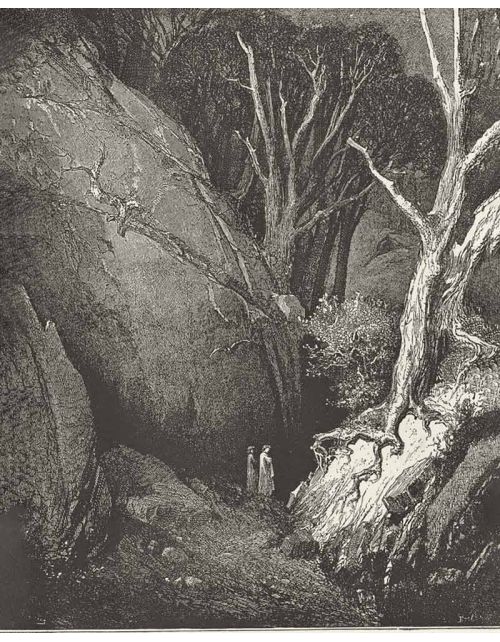 Lámina Artística de Alta Calidad Dante Sigue a Virgilio - Infierno Canto 01 (Gustave Doré)