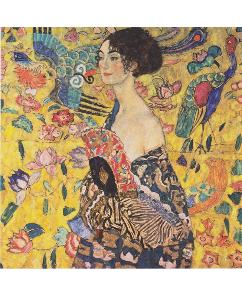 Lámina Artística de Alta Calidad Dama con Abanico (Gustav Klimt)