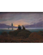 Lámina Artística de Alta Calidad Salida de la Luna sobre el Mar (Caspar David Friedrich)