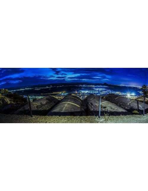 Cuadro Panorámico Nocturno Aljibes del Castillo de Xàtiva - 100x37 cm
