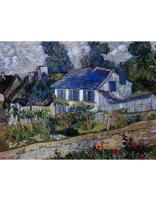 Lámina Casas en Auvers de Van Gogh - 60x80 cm
